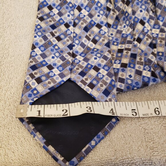 STEFANO RICCI PER RICHARD GELDING 100% SILK TIE MADE IN ITALY- EXTRA LONG & WIDE - Picture 7 of 8